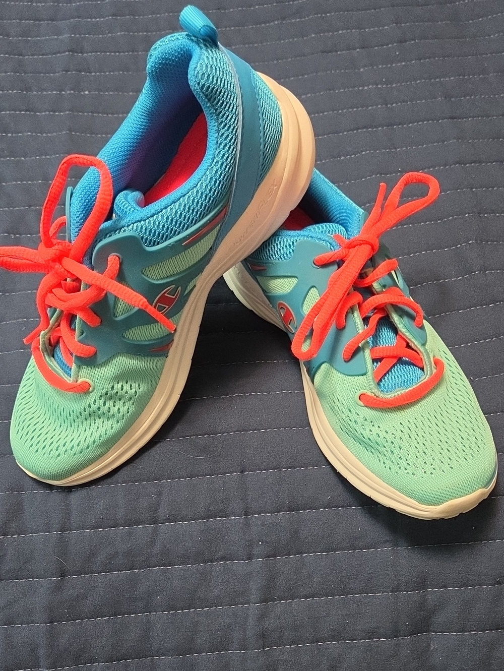 Champion Women's Aqua Teal Running Shoes with Coral Laces